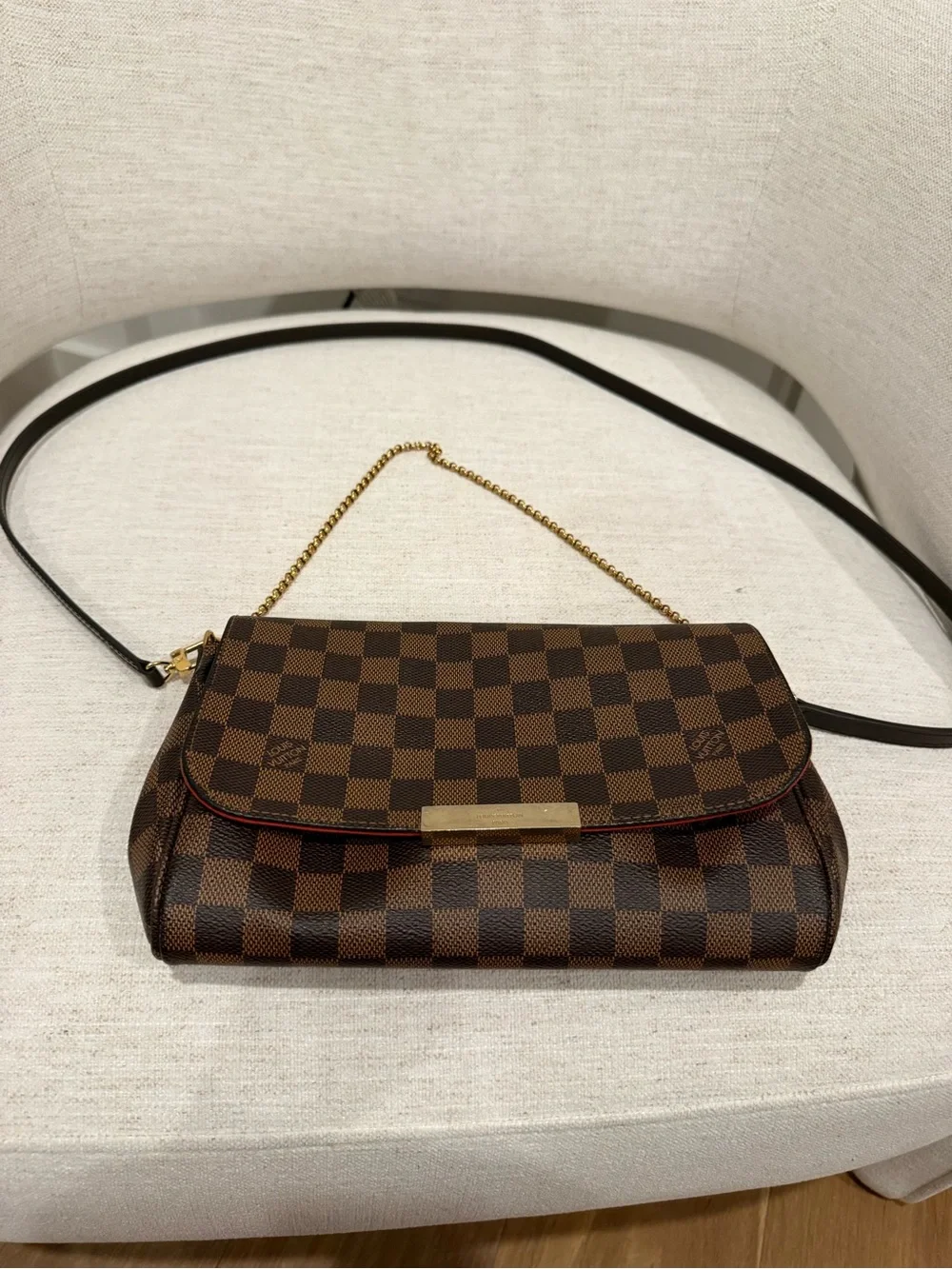 Louis Vuitton Favorite MM in Damier Ebene.